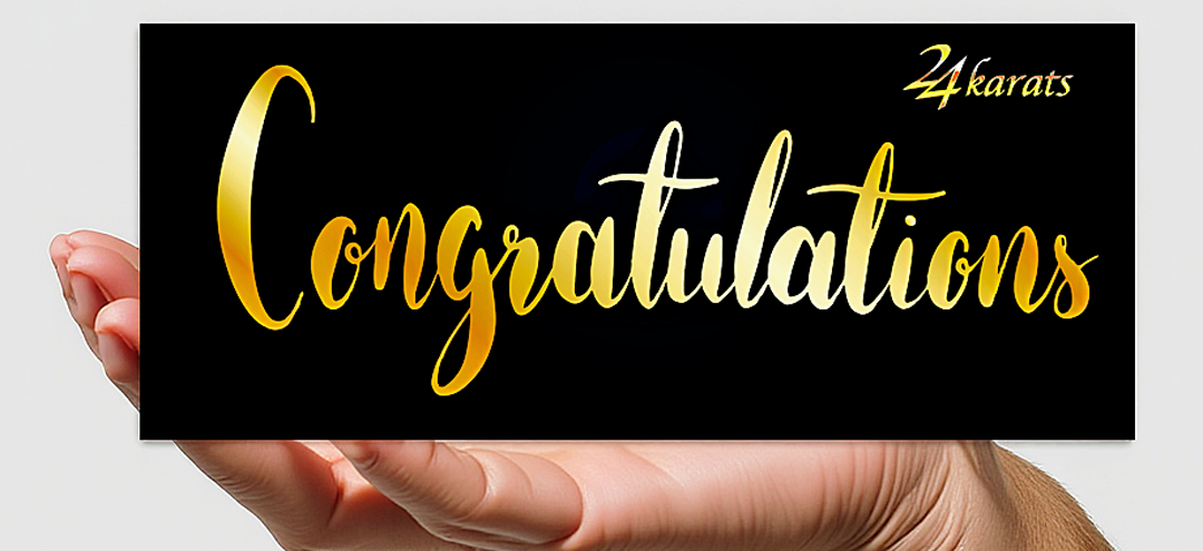 Gold congratulations gift